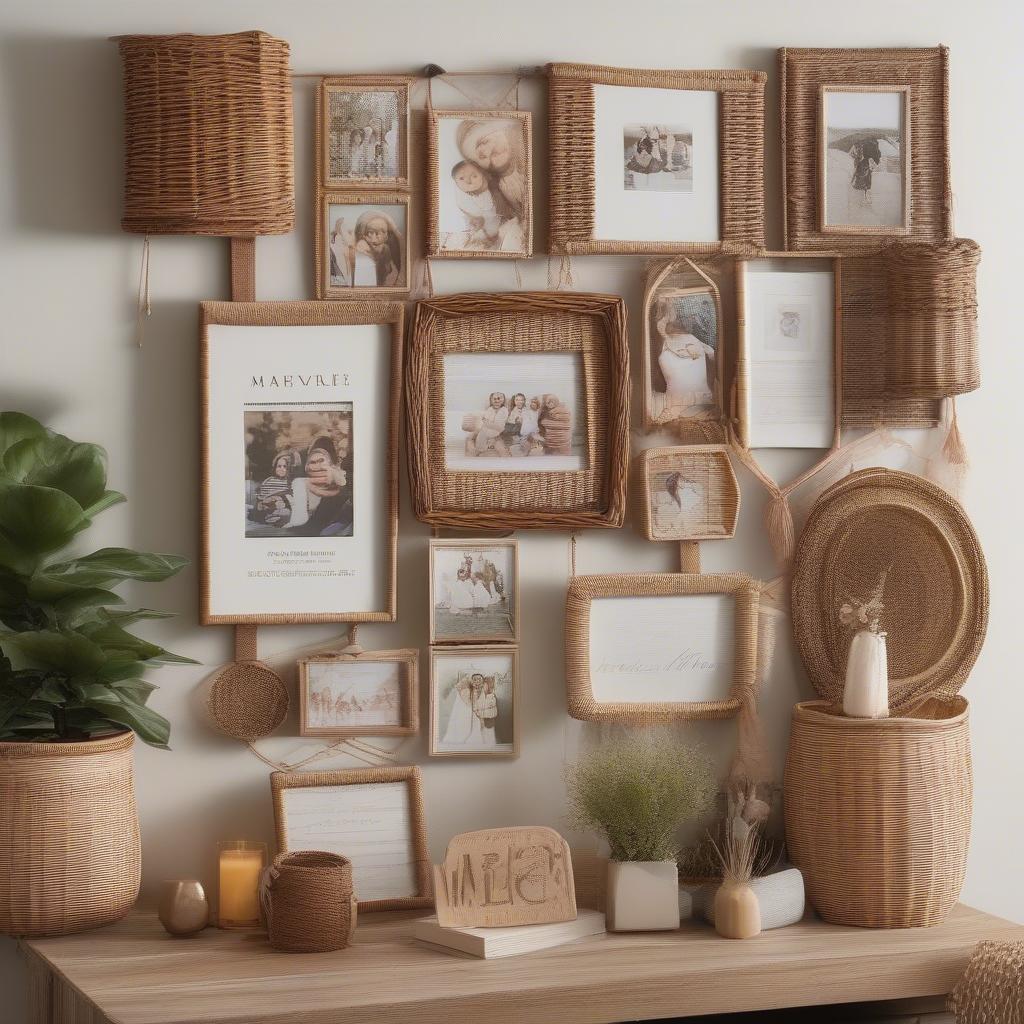 Wicker Photo Display Ideas