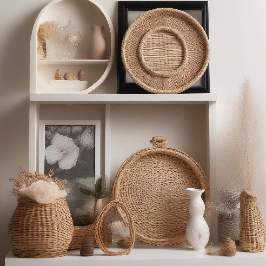 Wicker Pic Frame on a Shelf