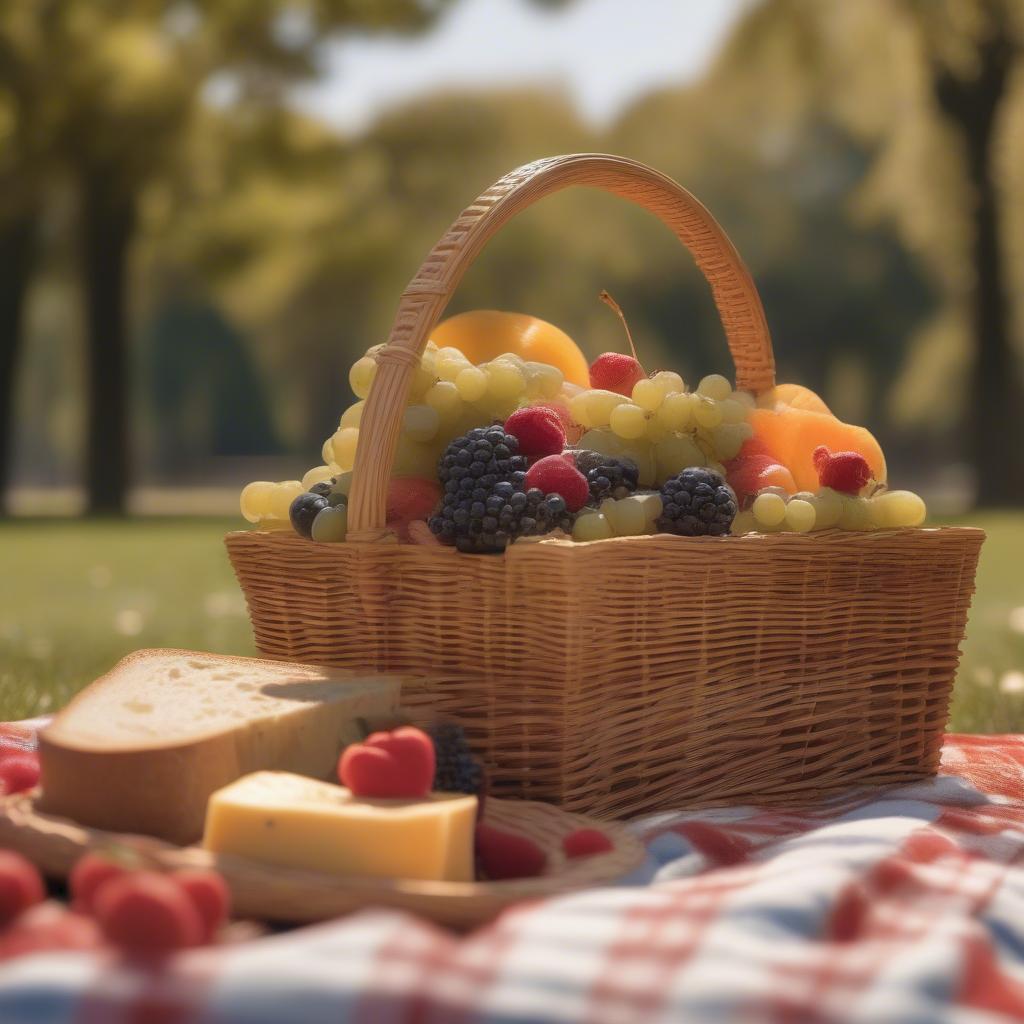 Wicker Picnic Basket Symbolizing Forever Love