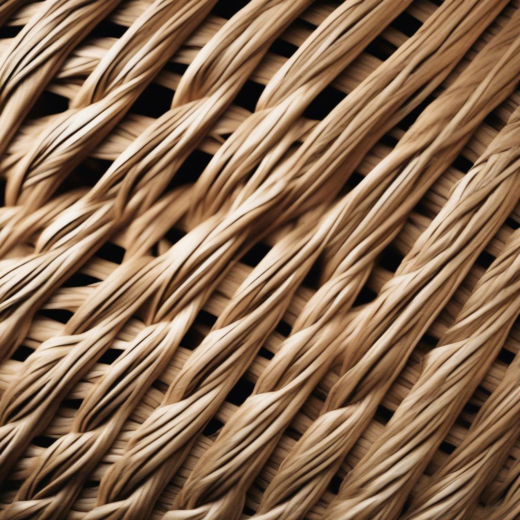 Close-up of a wicker picture canvas showing intricate weaving details