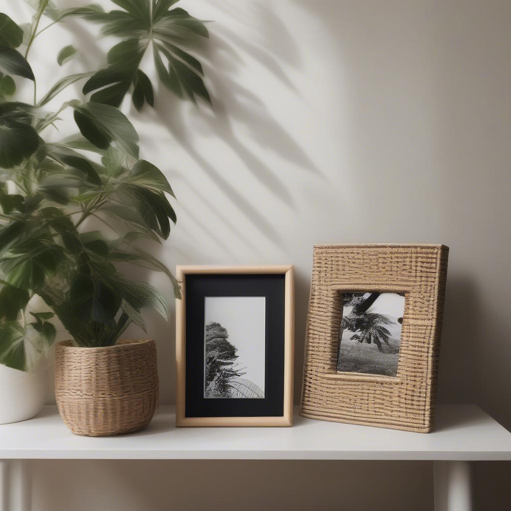 Natural Wicker and Rattan 12x12 Picture Frame