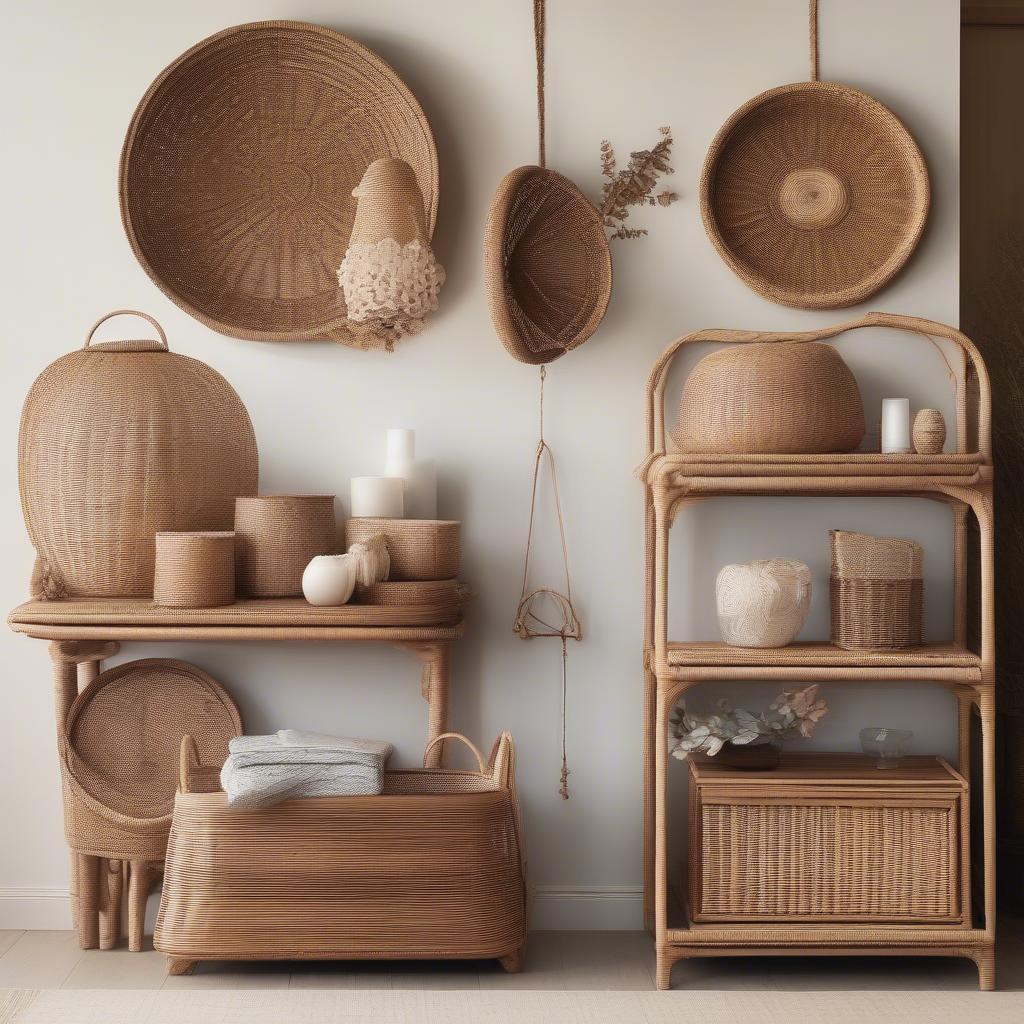 Wicker and Rattan Accessories in Home Decor