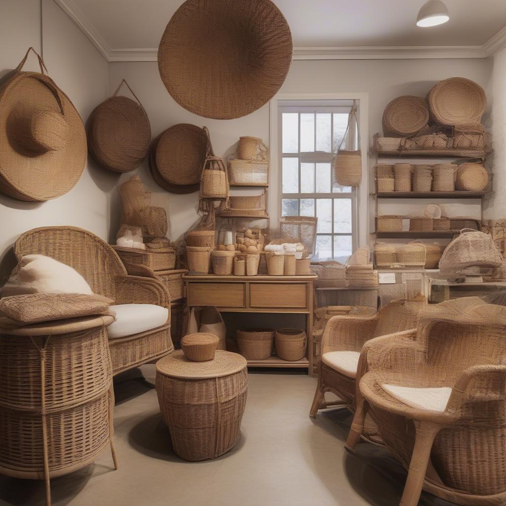 Wicker and Rattan Display at Acorn General Store