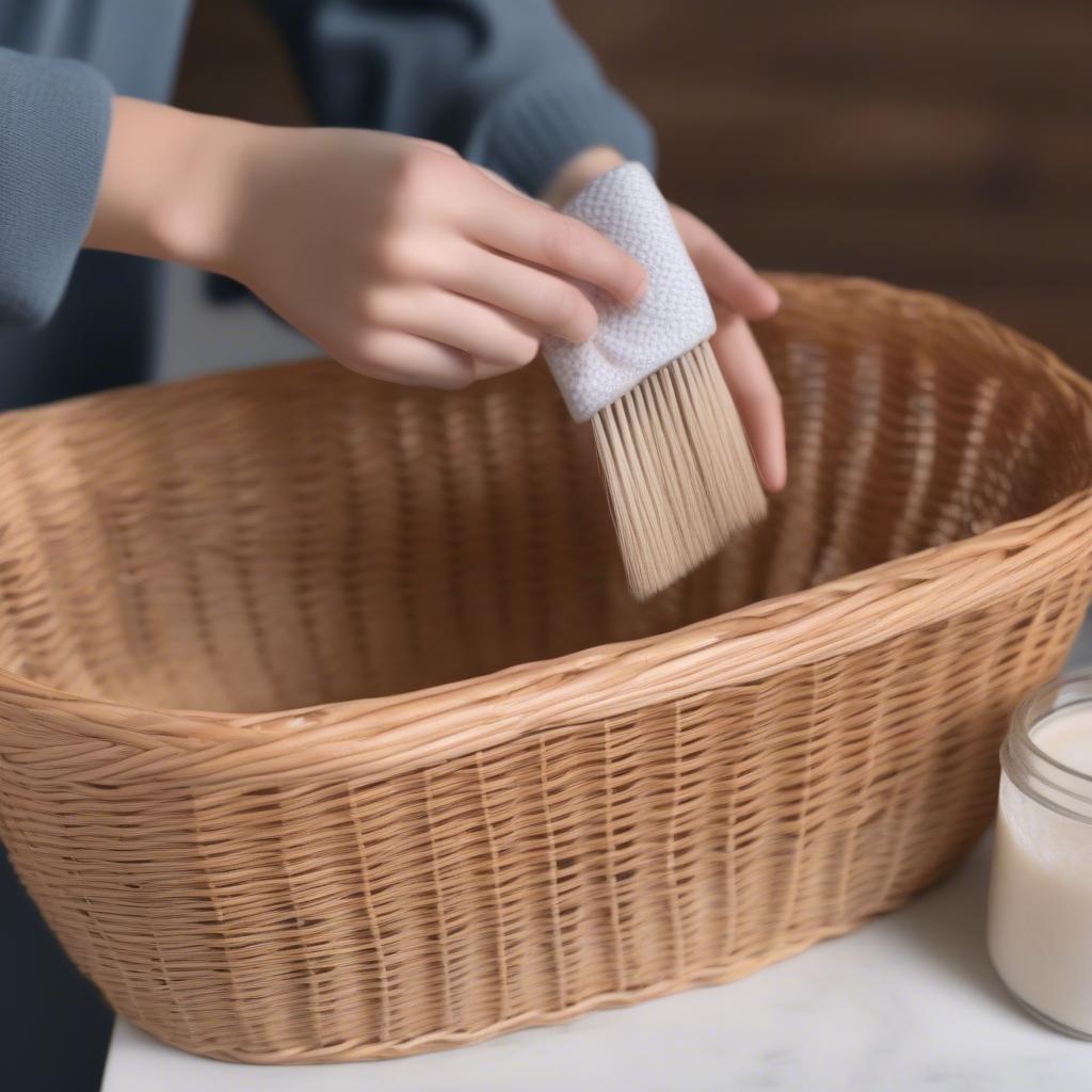 Cleaning a Wicker Rattan Basket