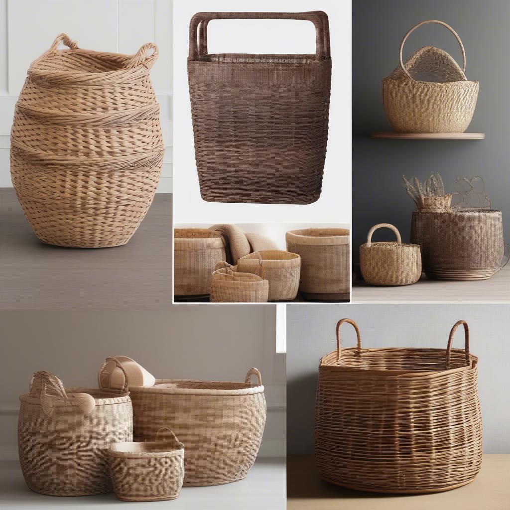 Variety of Wicker and Rattan Baskets