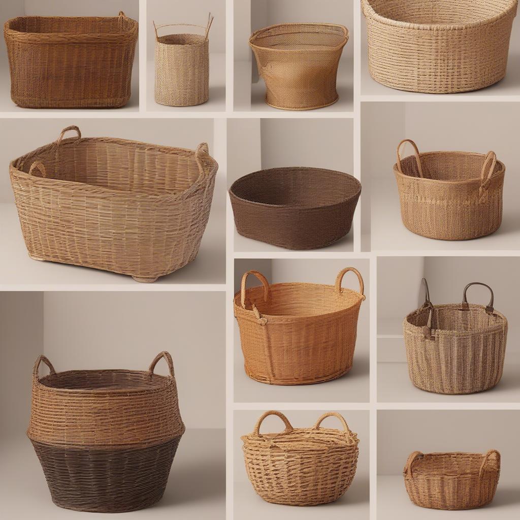 Variety of Wicker and Rattan Baskets