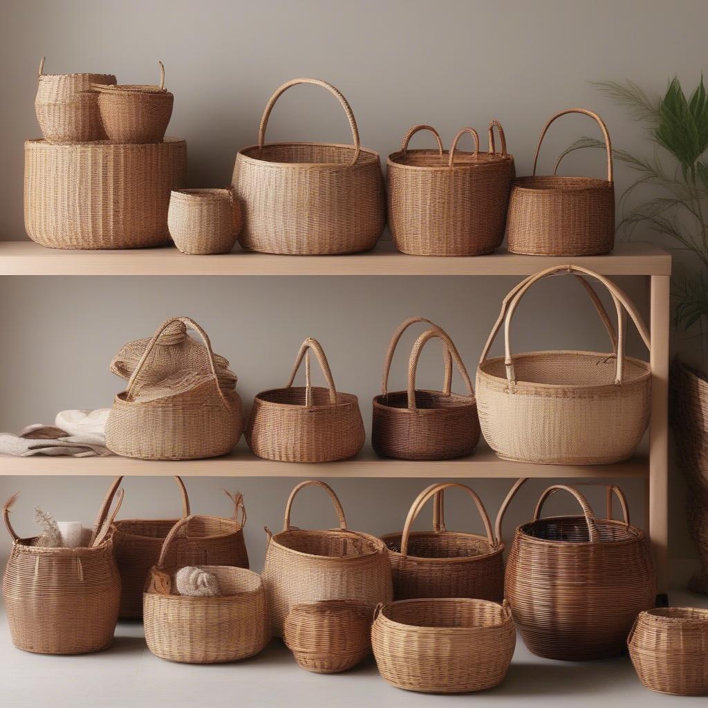 Wicker and Rattan Baskets Purchased with a Discount