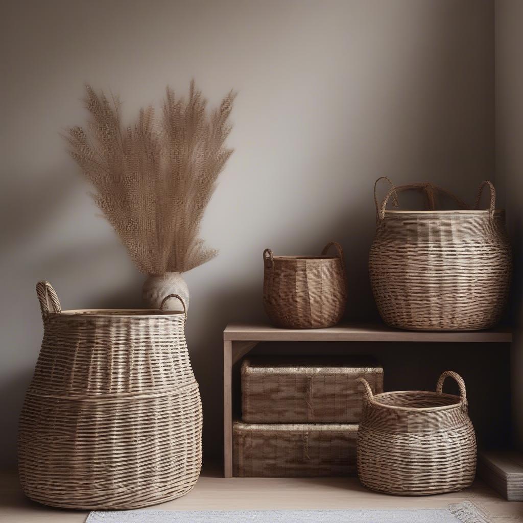 Wicker and Rattan Baskets in Home Decor