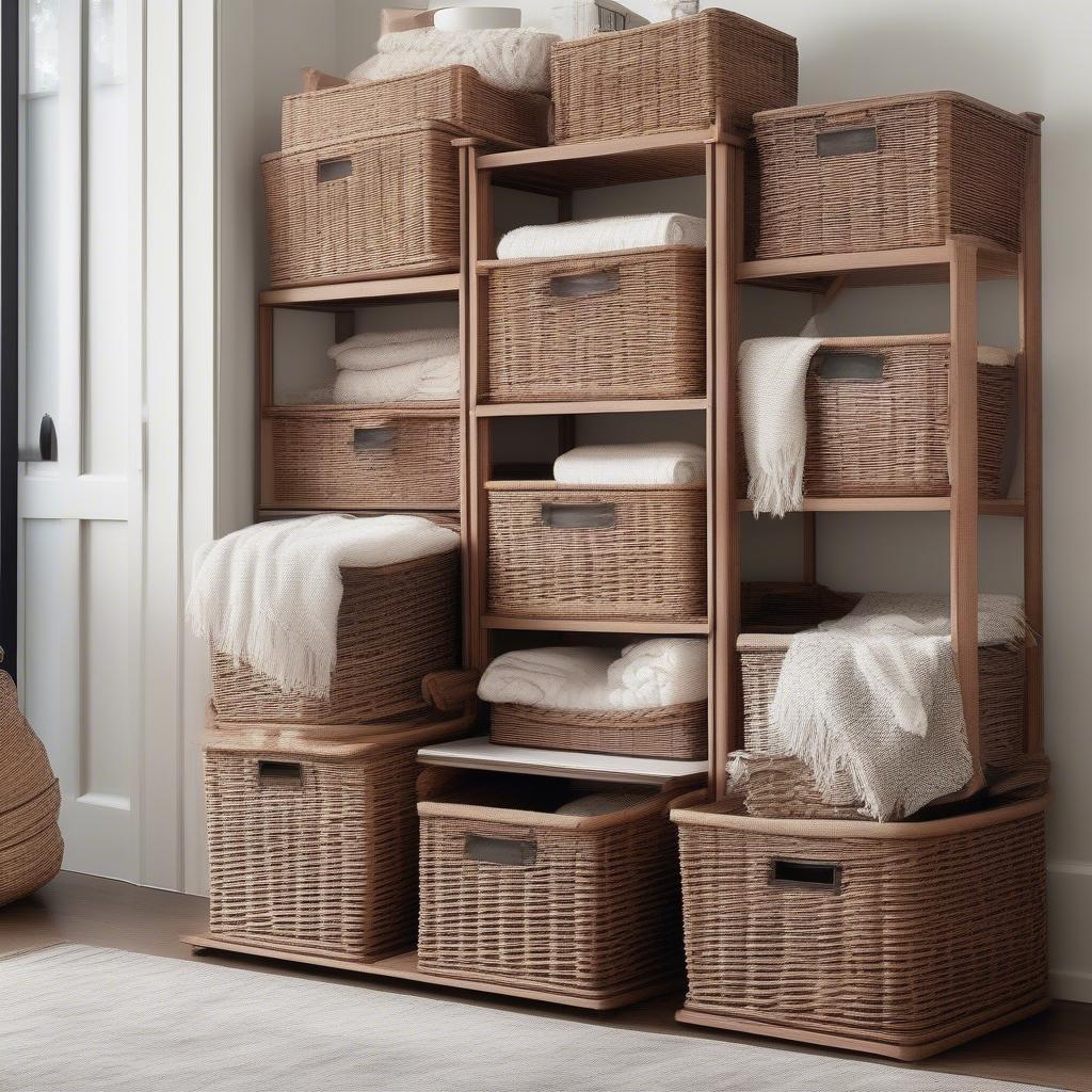 Wicker and Rattan Baskets for Storage Solutions