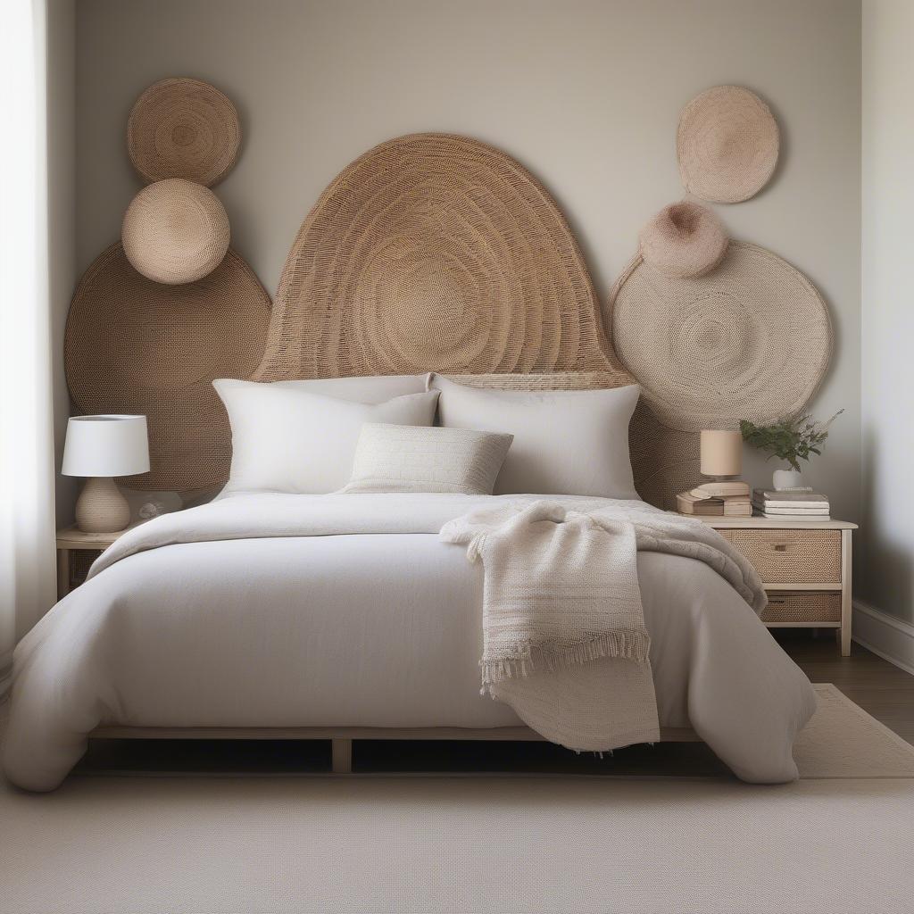 Wicker and Rattan Accents in a Bedroom