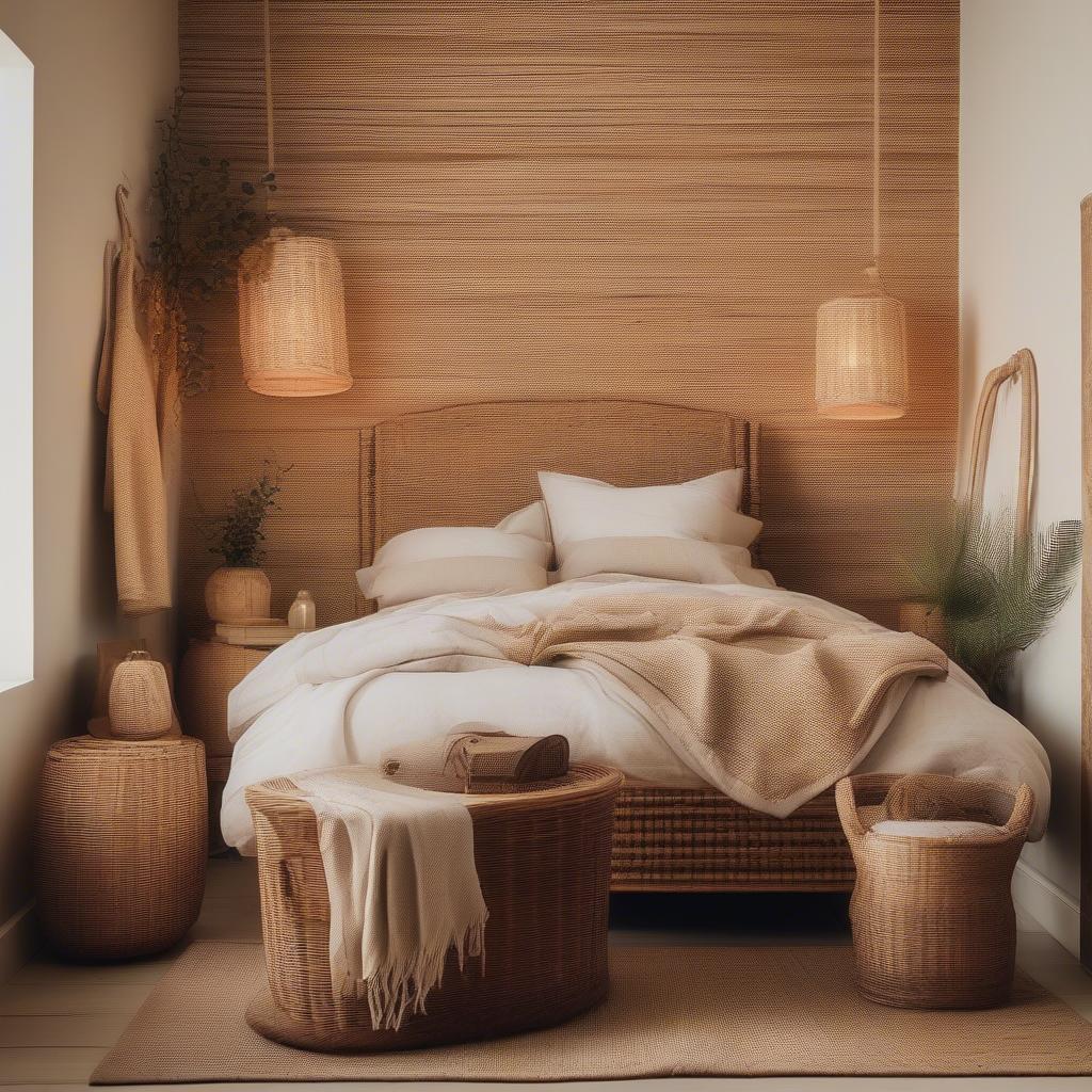 Wicker and Rattan Bedroom Decor