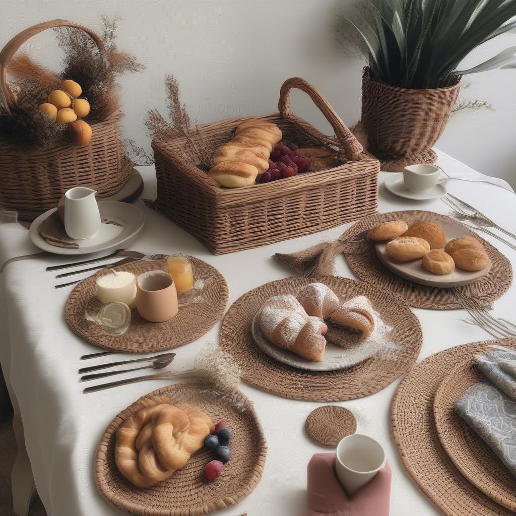 Wicker and Rattan Brunch Setting