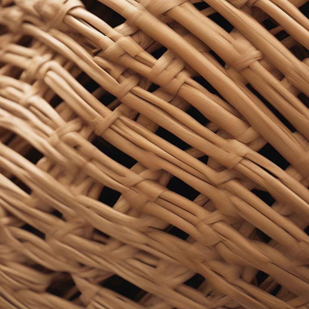 Close-up Canvas Print of Wicker and Rattan Basket