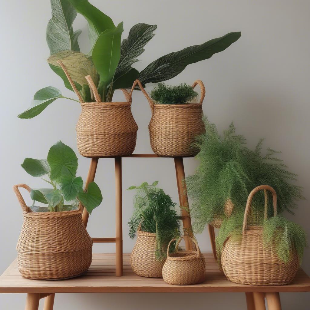 Stunning Combinations of Wicker, Rattan, and Ceramic Pots