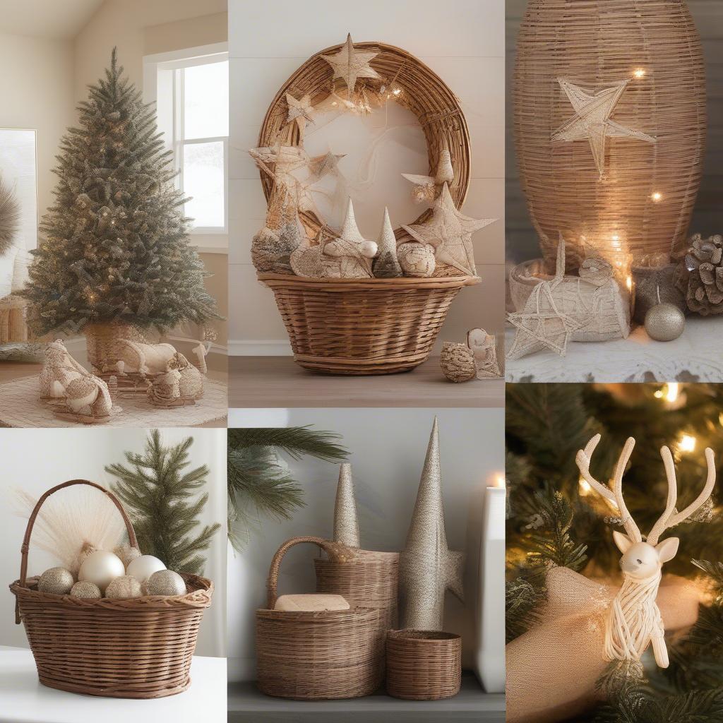 Wicker and Rattan Christmas Decor Ideas