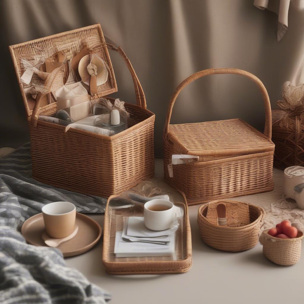 Wicker and Rattan Christmas Gifts: Picnic Baskets, Magazine Racks, and Trays