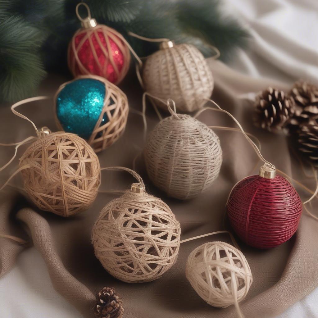 DIY Wicker and Rattan Christmas Ornaments