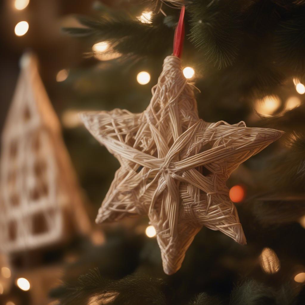 Wicker and Rattan Christmas Ornaments