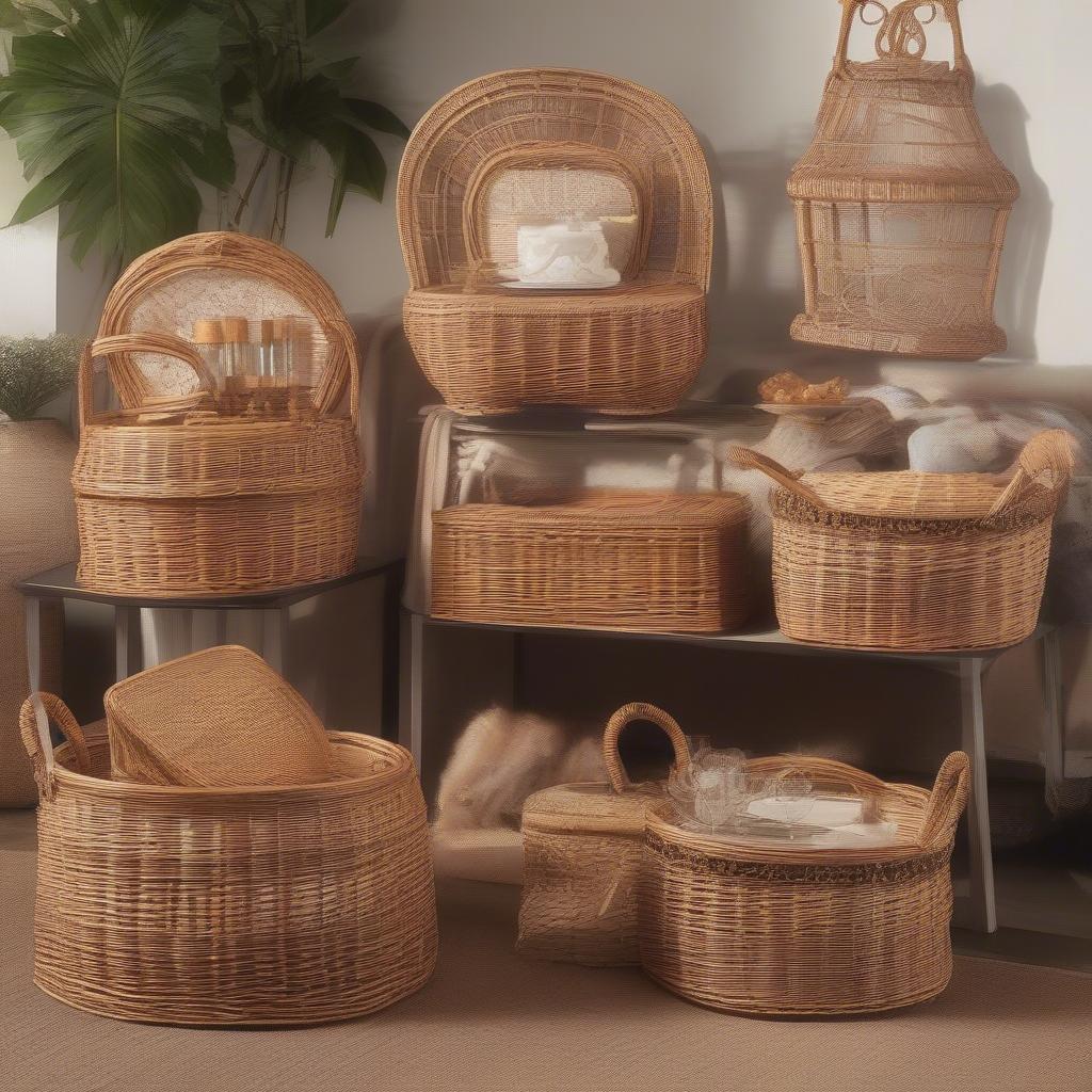 Wicker and rattan crafts potentially related to Sweet Creations LLC