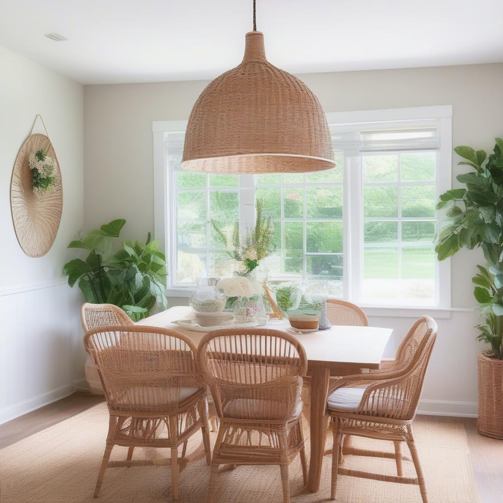 Wicker and Rattan Dining Room Decor