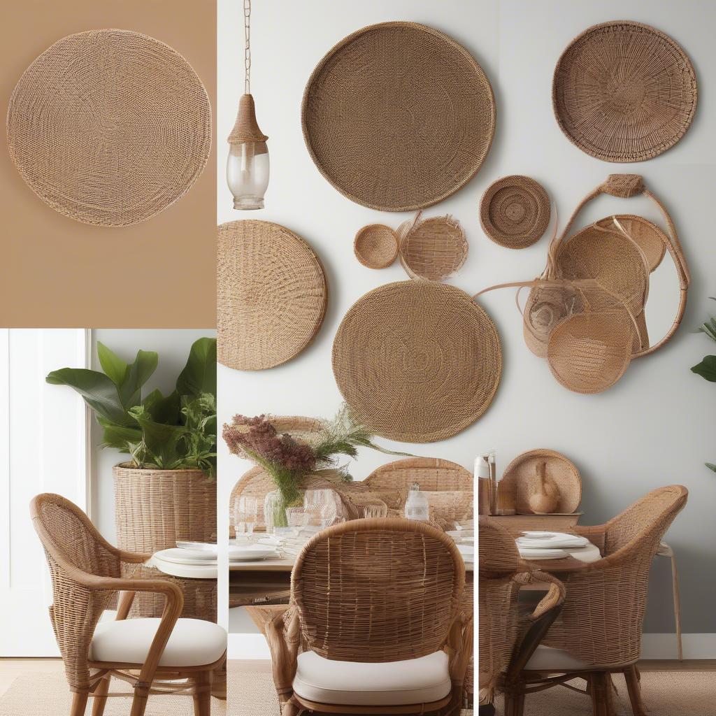 Wicker and Rattan Dining Room Wall Art Ideas