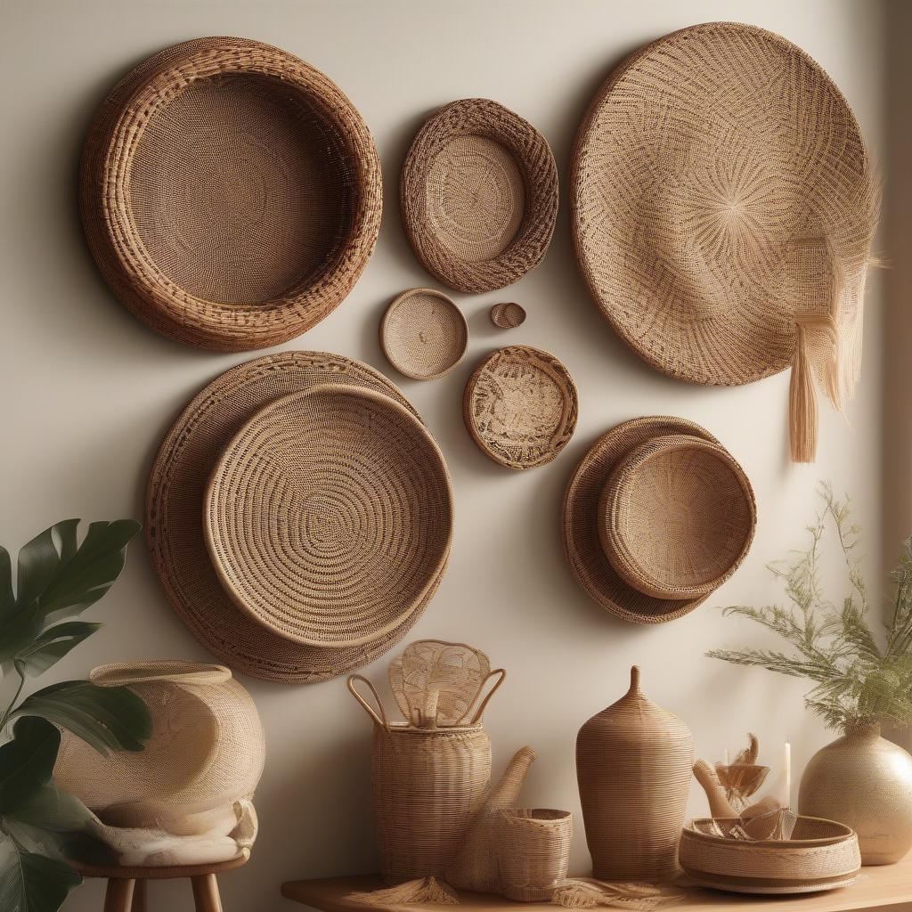 Wicker and Rattan Dining Wall Decor