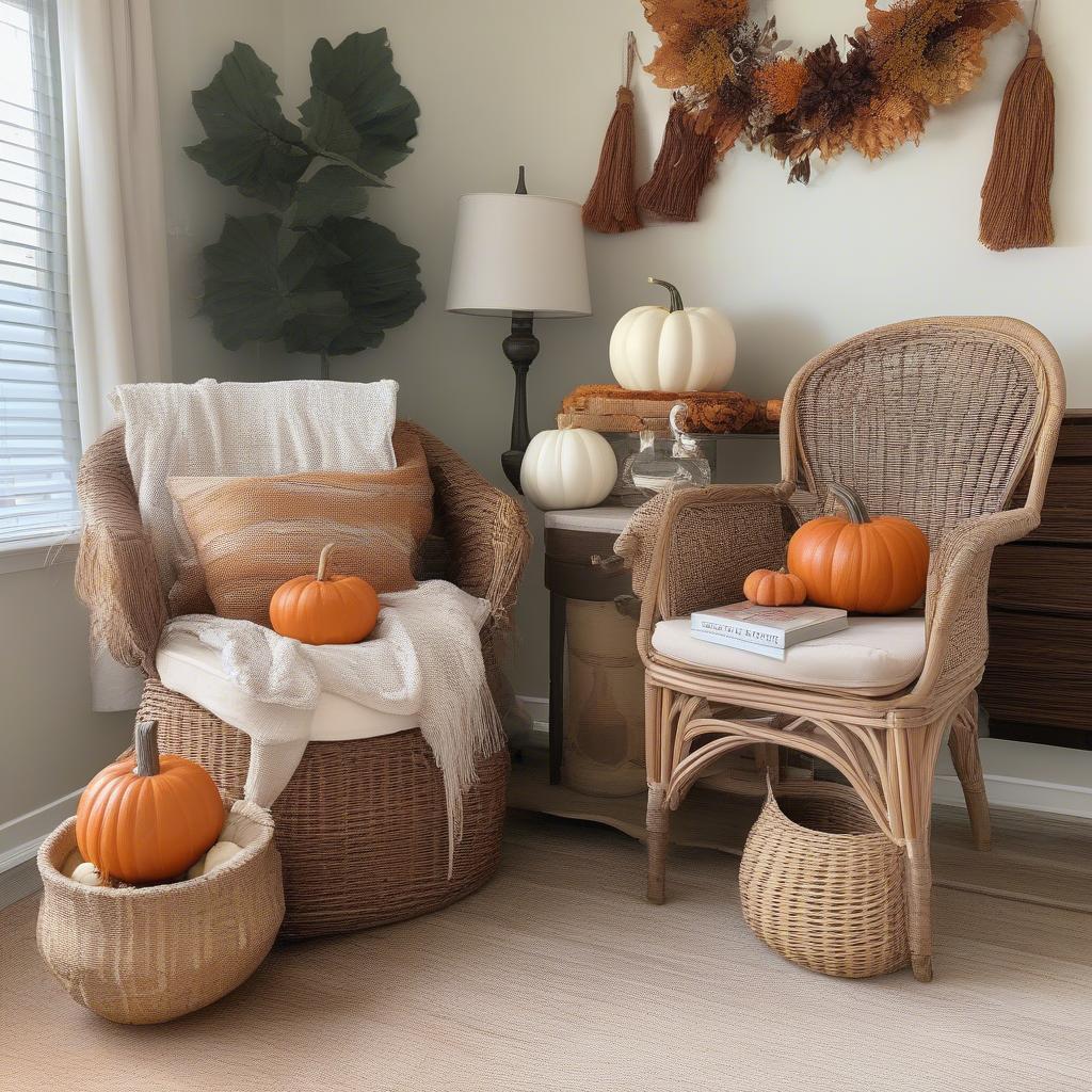 Wicker and Rattan Fall Decor Ideas