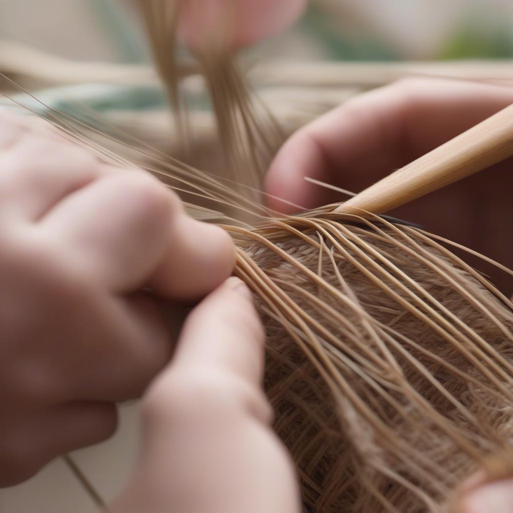 Weaving Floral Borders into Wicker and Rattan