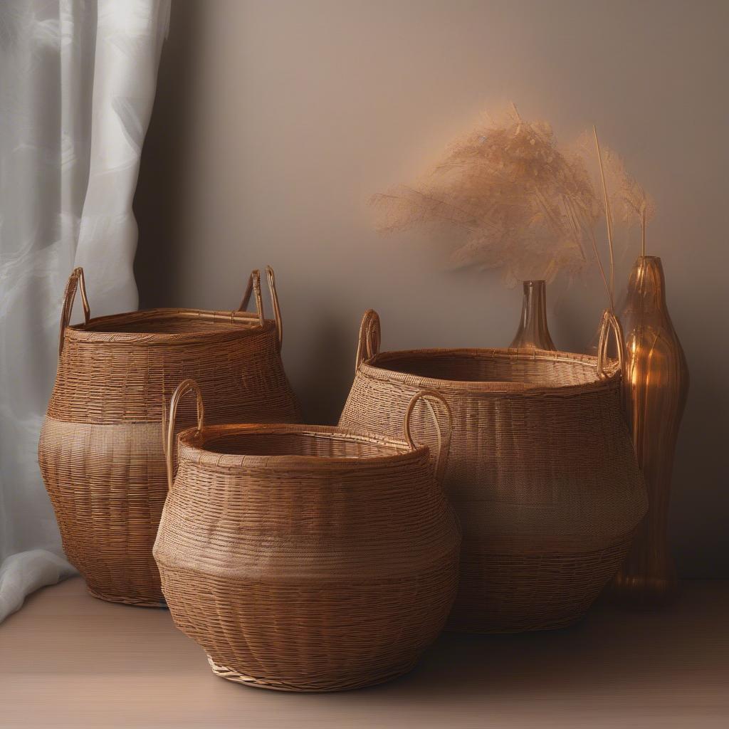 Wicker and rattan baskets symbolize a forever and always love.