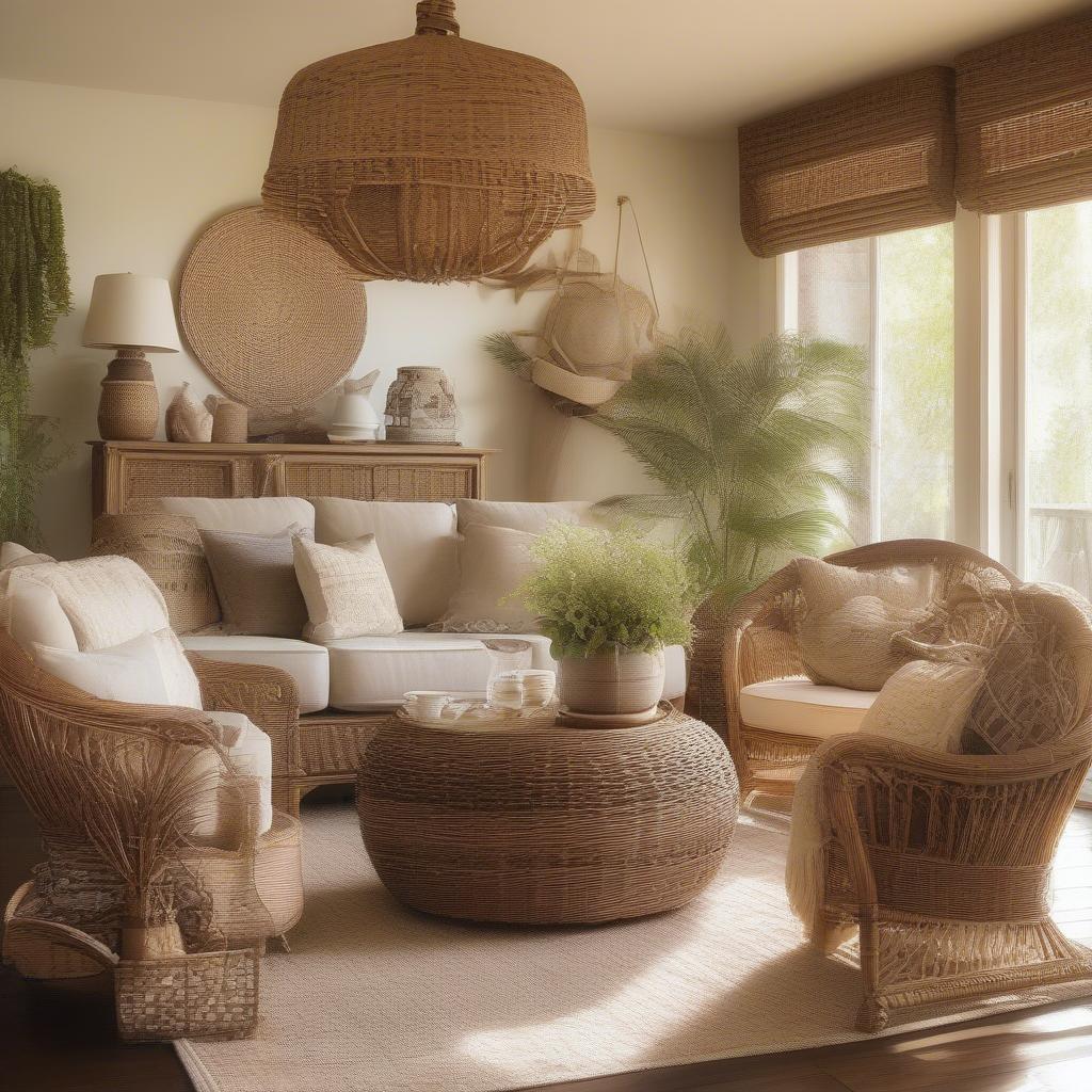 Wicker and Rattan Furniture in a Cozy Home