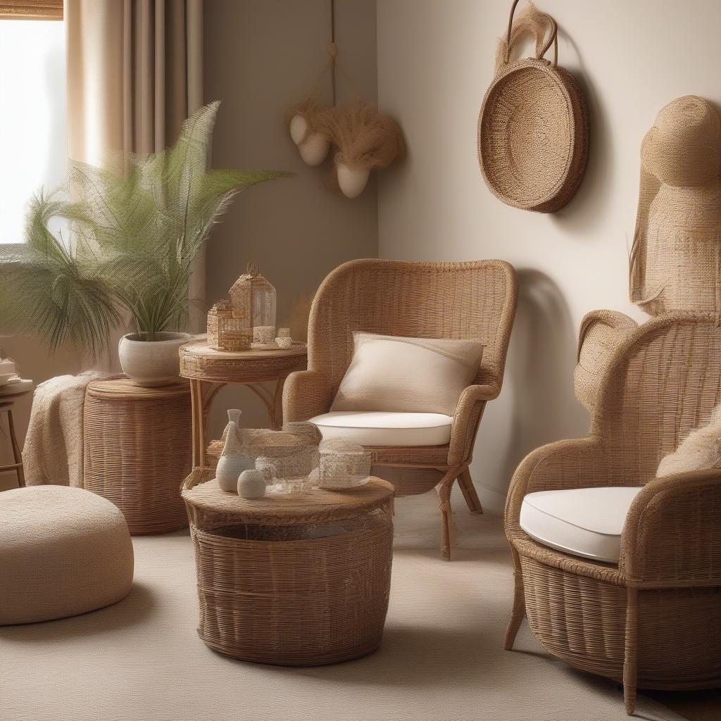 Wicker and Rattan Furniture in a Home Gallery