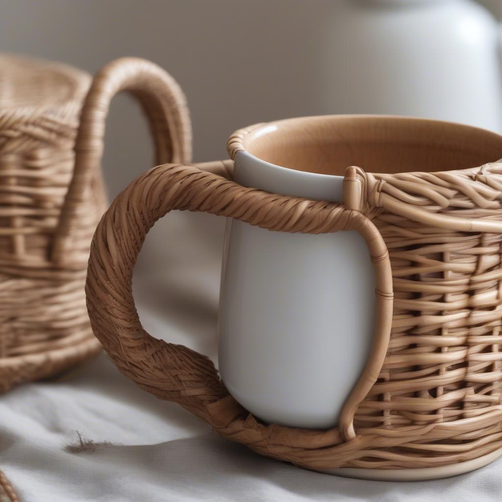 Handcrafted Wicker and Rattan Grandma Mug