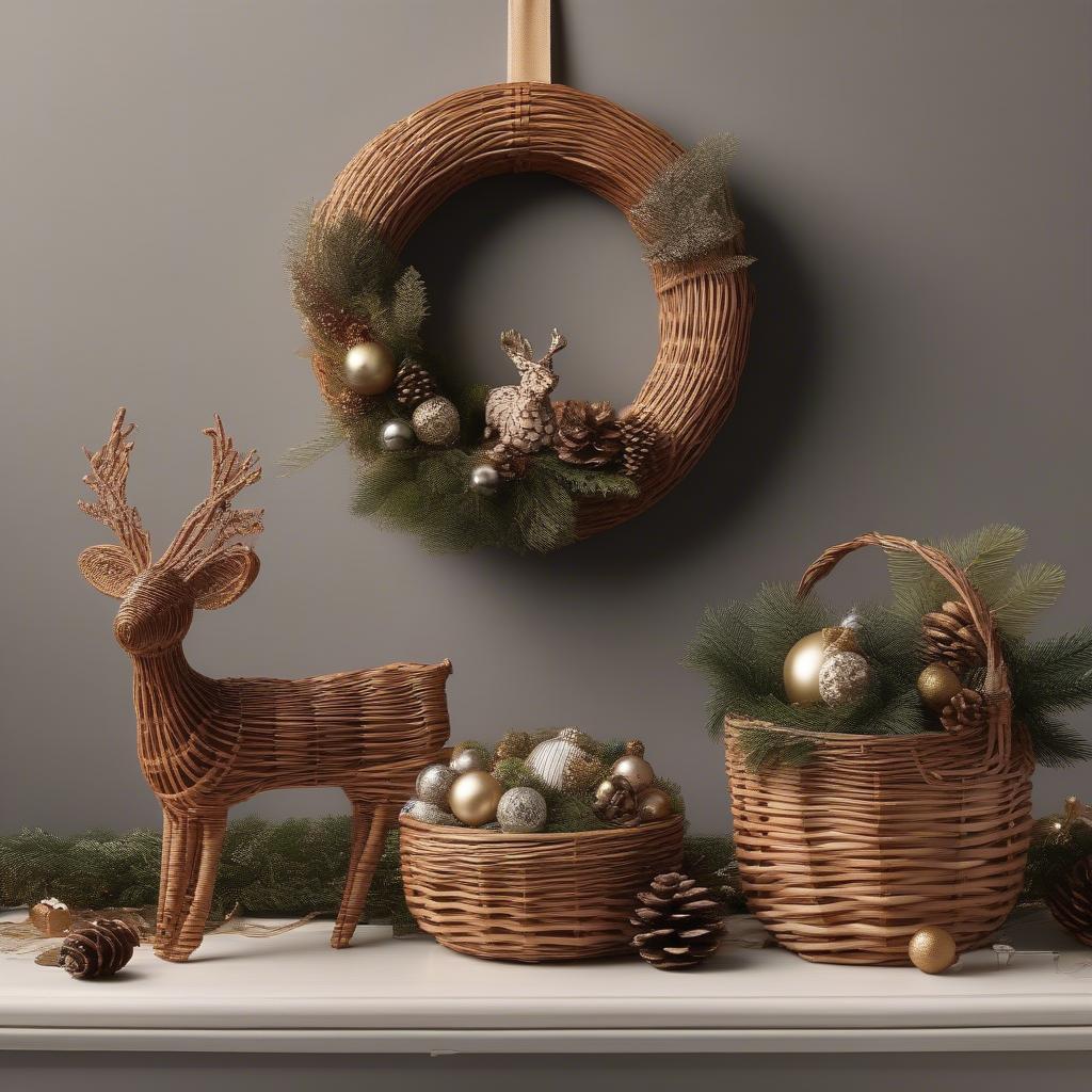 Wicker and Rattan Holiday Decor Ideas