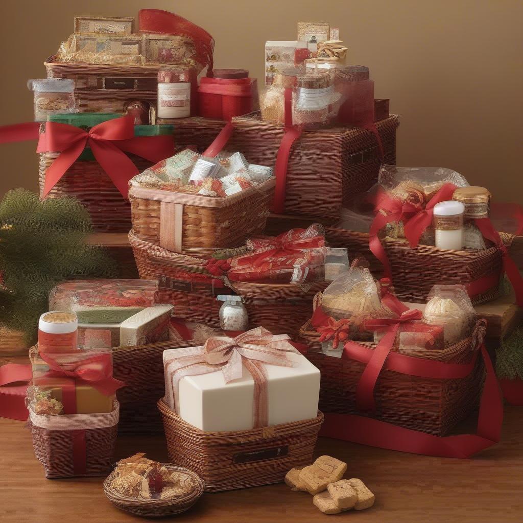 Wicker and Rattan Holiday Gift Baskets