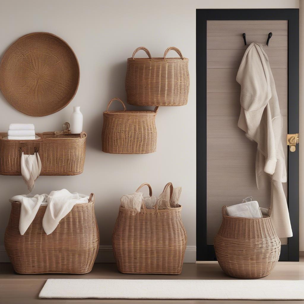 Wicker and Rattan Baskets in Home Decor