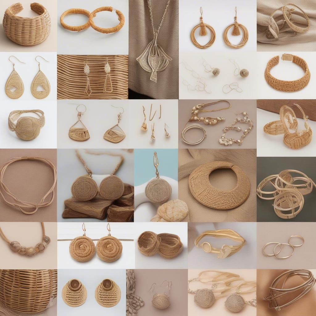 Examples of Wicker and Rattan Jewelry