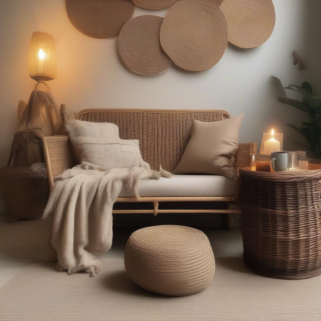 Wicker and Rattan Living Room Decor Ideas