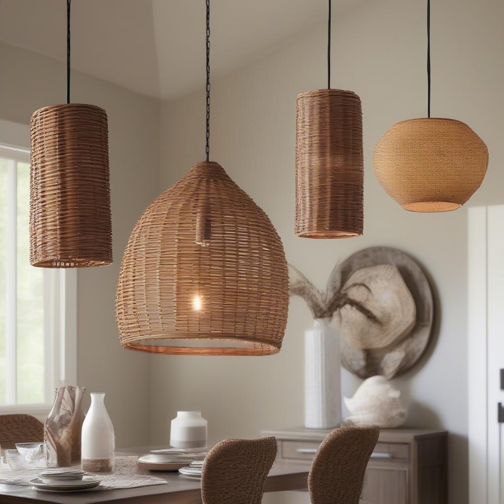 Wicker and Rattan Pendant Lights in Longview TX Homes