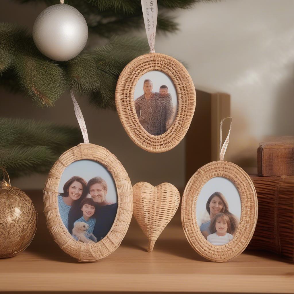 Wicker and Rattan Photo Ornaments