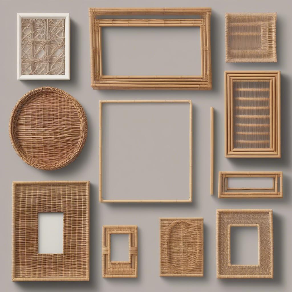 Various Styles of Wicker and Rattan Picture Frames