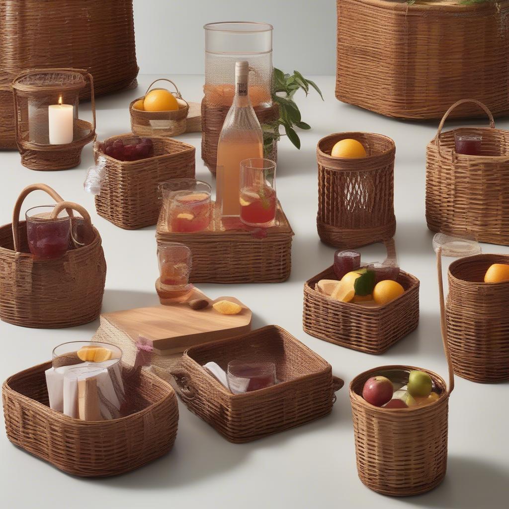 Wicker and Rattan Sangria Holders