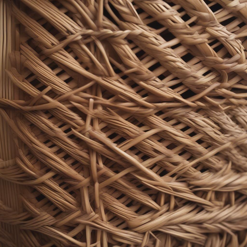 Handcrafted Wicker and Rattan Sign Detail