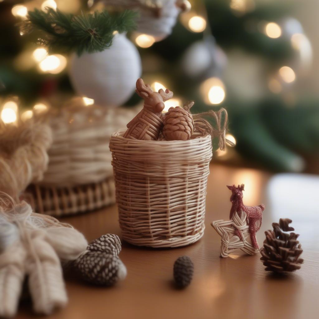 Wicker and Rattan Stocking Ornaments