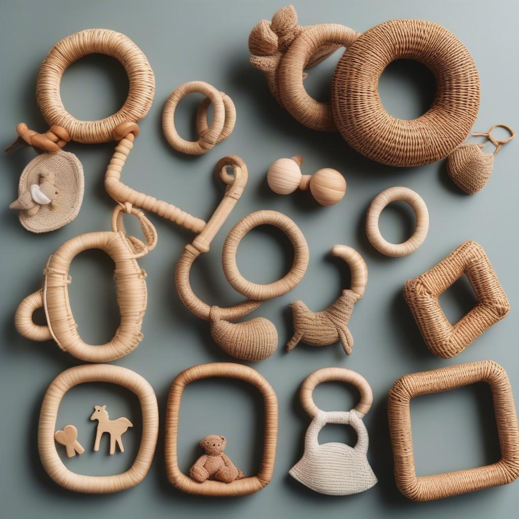 Variety of Wicker and Rattan Teethers