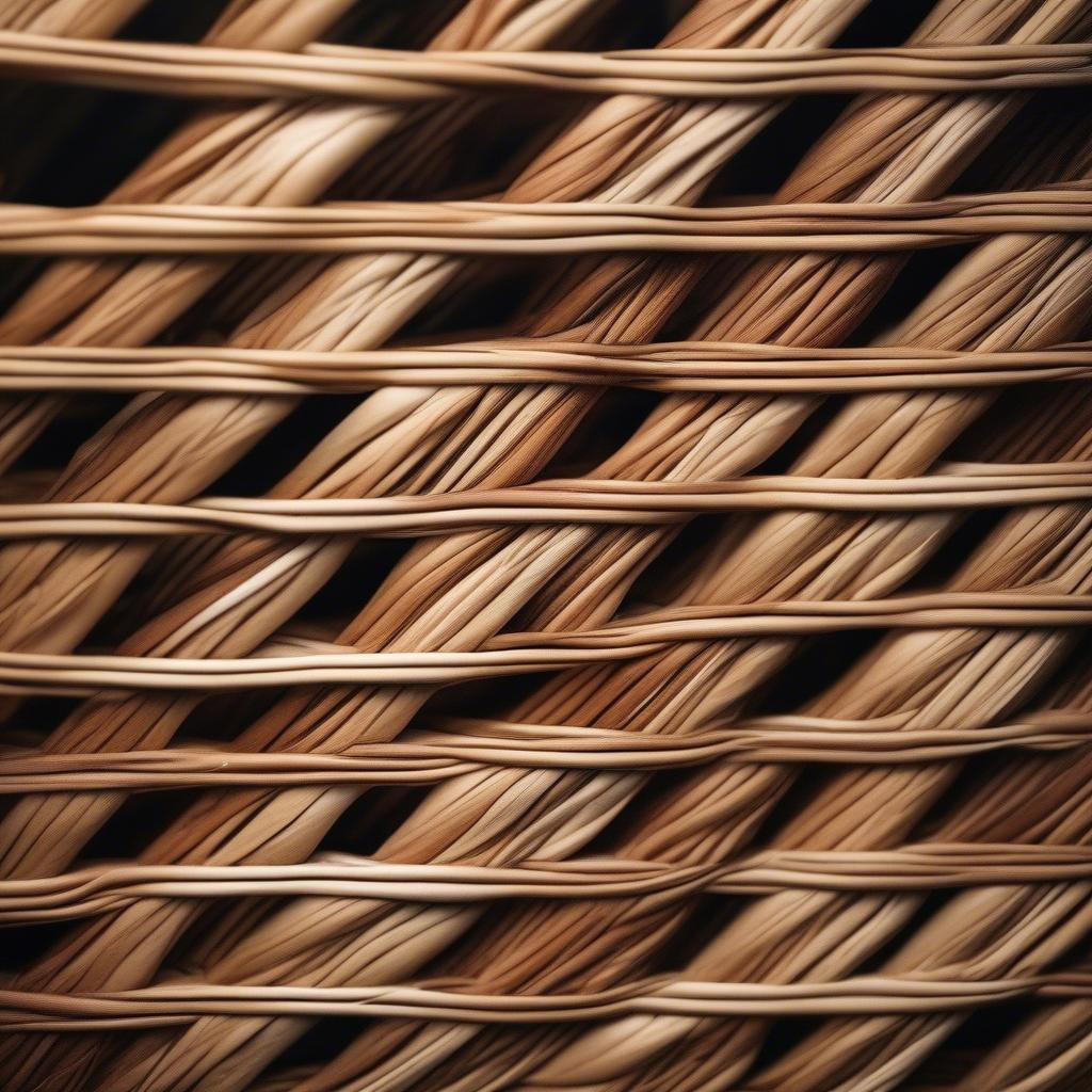 Close-up Canvas Print of Wicker and Rattan Texture