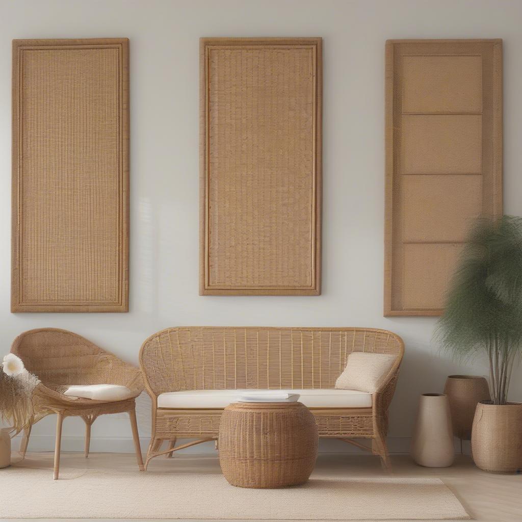 Various Wicker and Rattan Triptych Styles