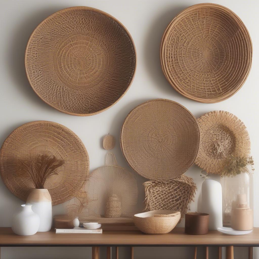 Wicker and Rattan Wall Art for Dining Room Decor