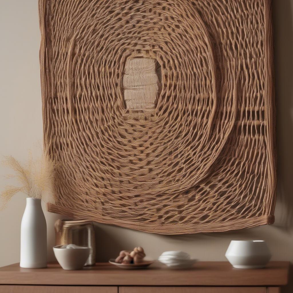 Wicker and Rattan Wall Art for Dining Room