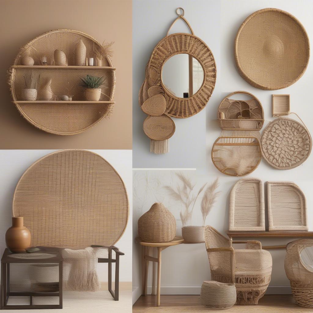 Variety of Wicker and Rattan Wall Art Options