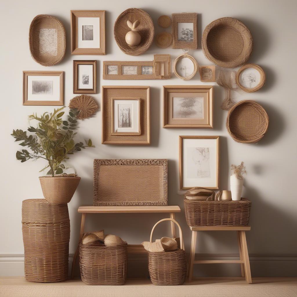 Wicker and Rattan Wall Collage